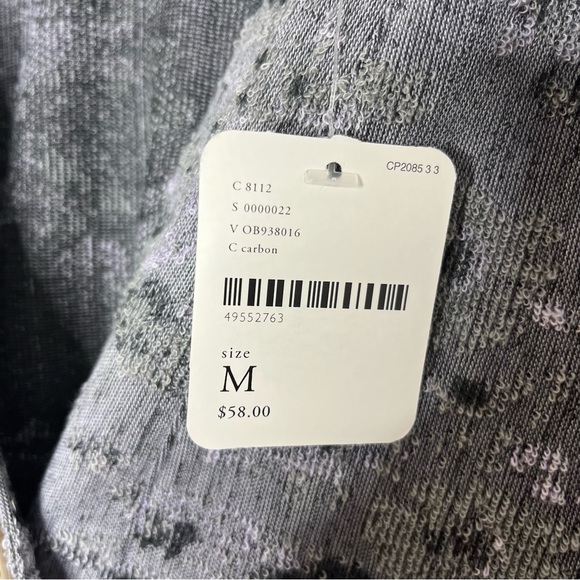 Free People NEW Size Medium Caroline Cropped Cardigan Carbon - Picture 6 of 7